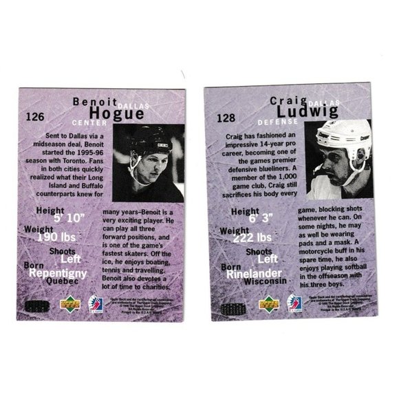 2 Upper Deck Be A Player Dallas NHL Hockey Trading Collectible Cards - Picture 2 of 2